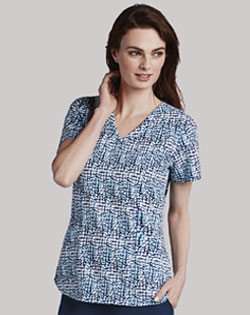 care uniforms, Barco print top, scrub pants for carers